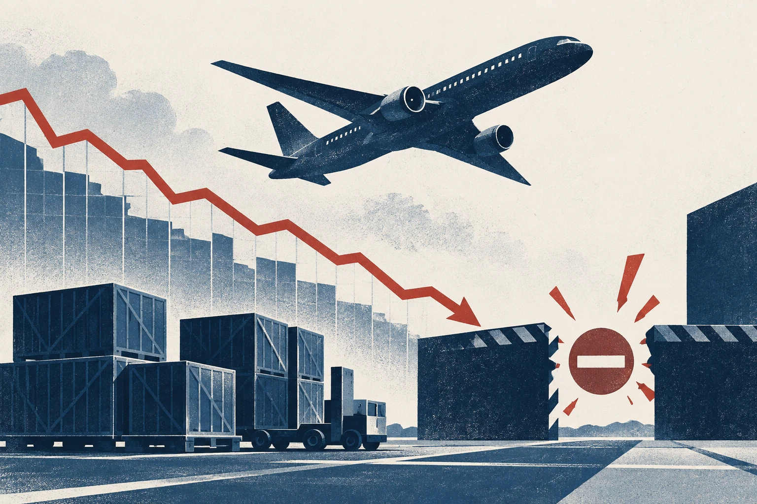 Bombardier shares slide as Canada’s retaliatory tariffs take effect. Editorial illustration.
