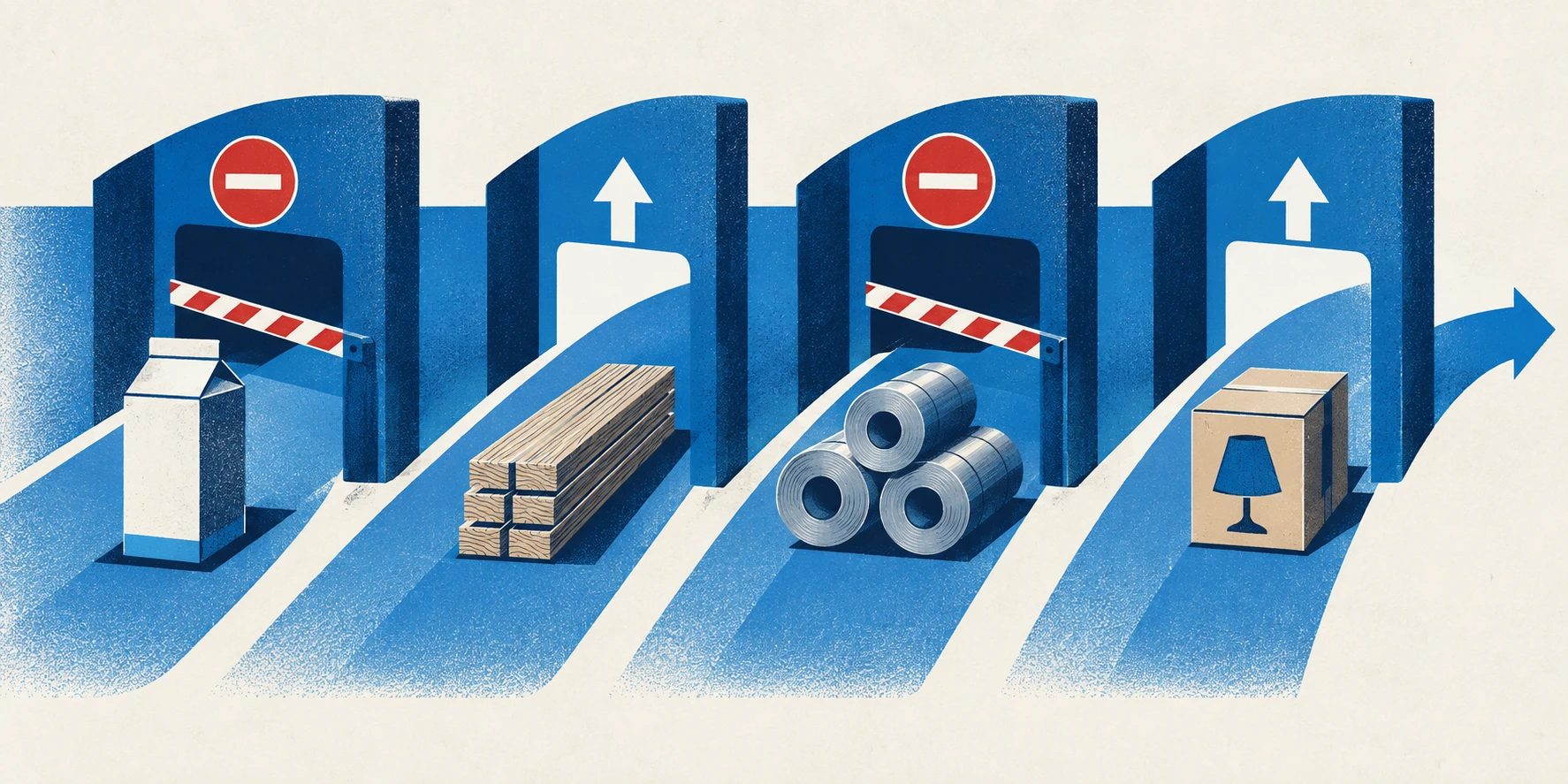 Canada’s $28B Counter-Tariffs Take Effect Without Broad CUSMA Relief. Editorial illustration.