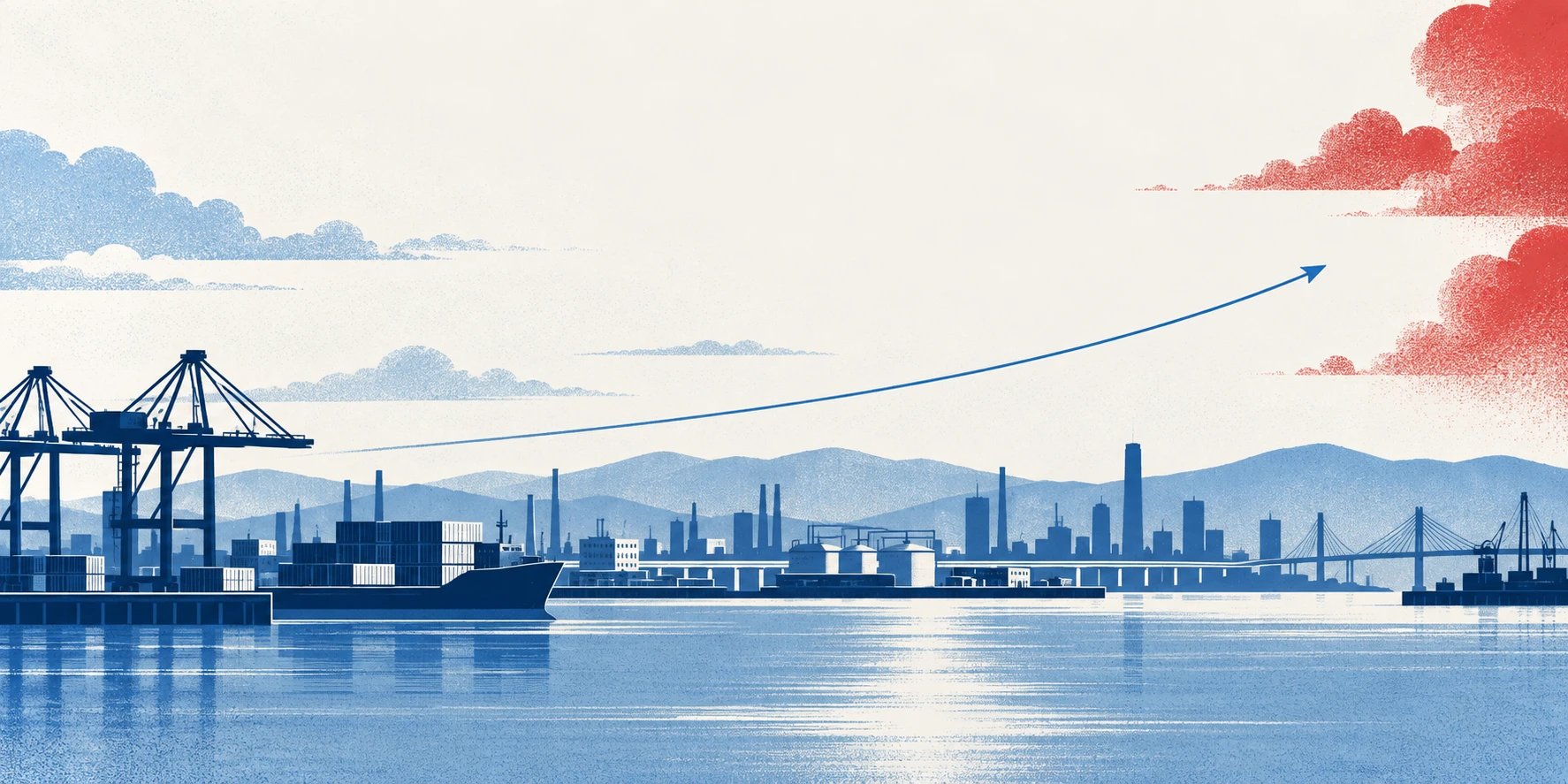 Economists See Limited Near-Term Growth Hit From Latest U.S. Trade Measures. Editorial illustration.