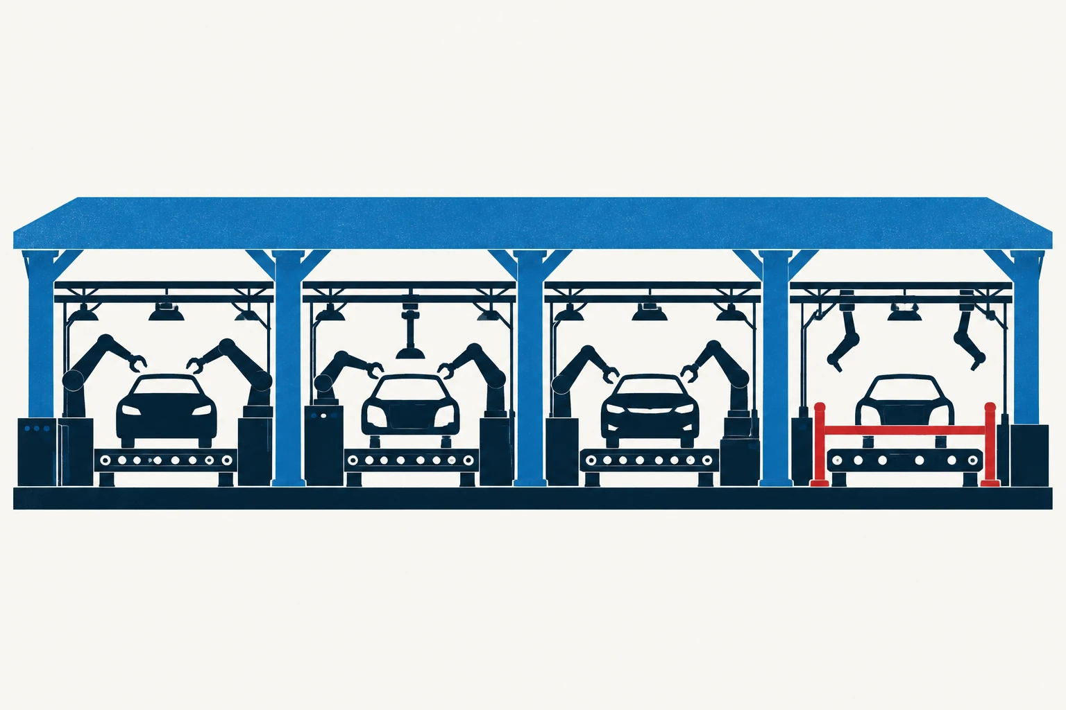 Editorial illustration representing: Unifor Ratifies GM Deal Covering 4,600 Ontario Auto Workers