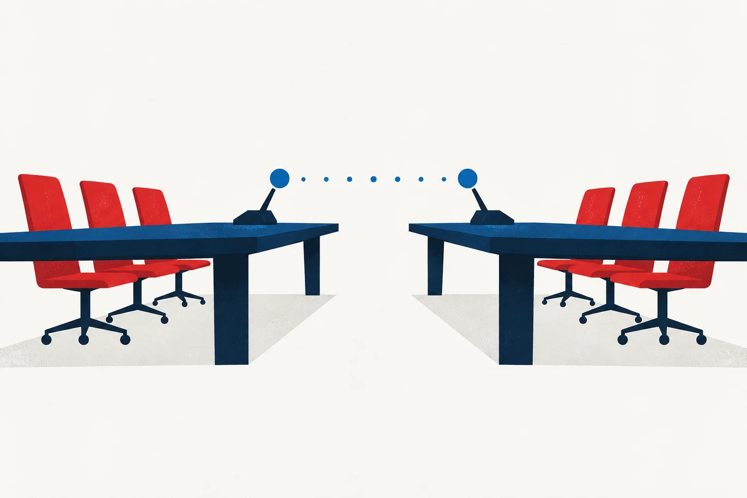 Editorial illustration representing: LeBlanc says Canada-U.S. trade contacts continue despite lack of formal talks