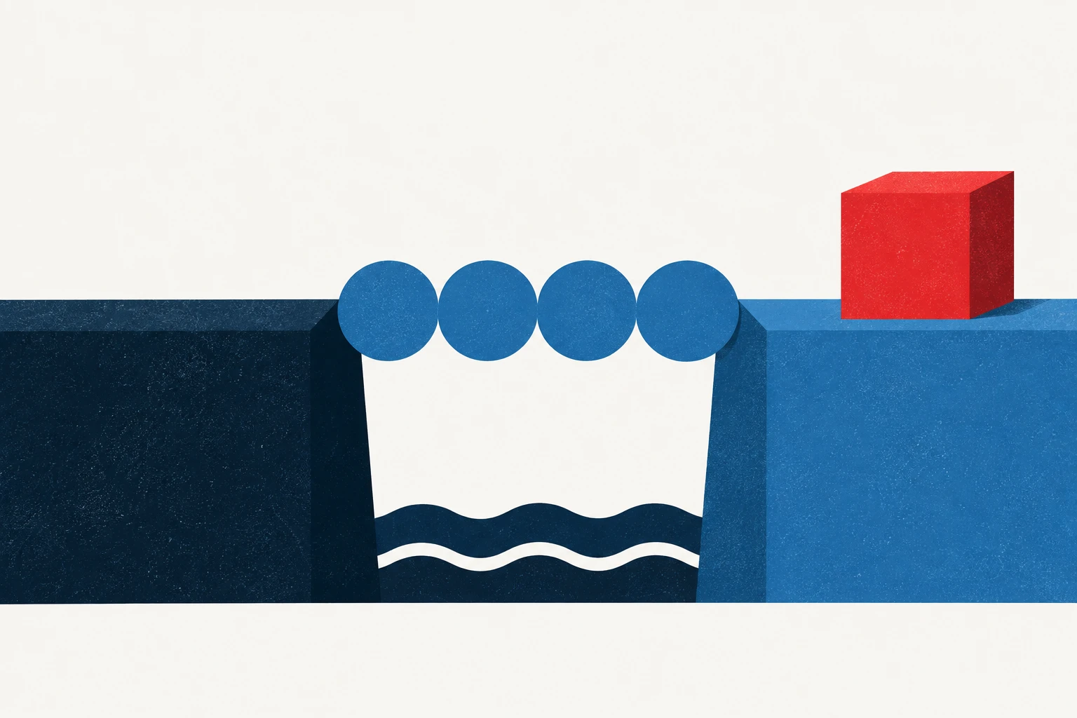 Editorial illustration representing: Ipsos Poll Shows U.S. Support for Compromise Over Further Canada Tariffs