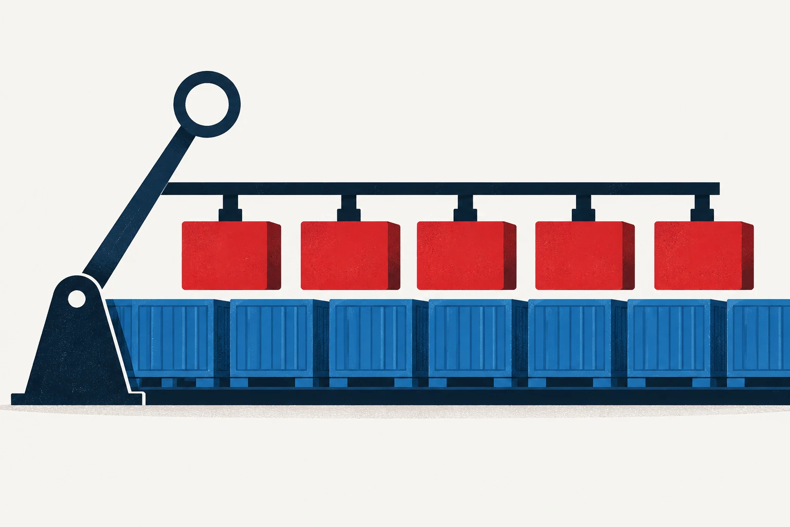 Editorial illustration representing: Senate Democrats Introduce Bill to Revoke and Refund Latest U.S. Tariffs on Canada