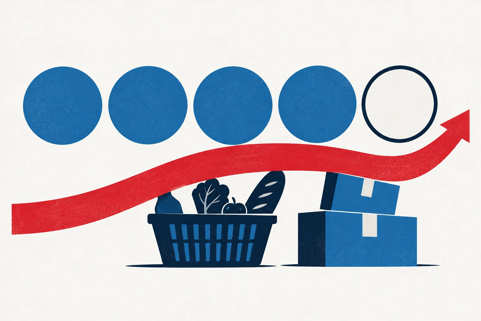 Editorial illustration representing: Nanos Poll Finds Four in Five Canadians Back Counter-Tariffs Despite Higher Prices
