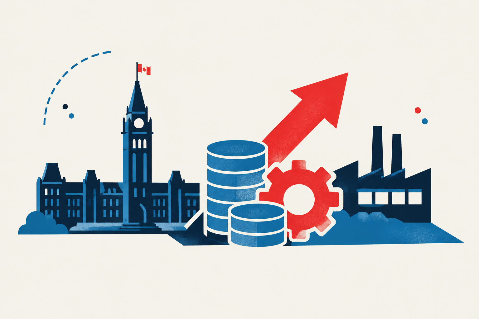 Editorial illustration representing: Lightbound promotes Productivity Mega Deduction during Beaupré business visit