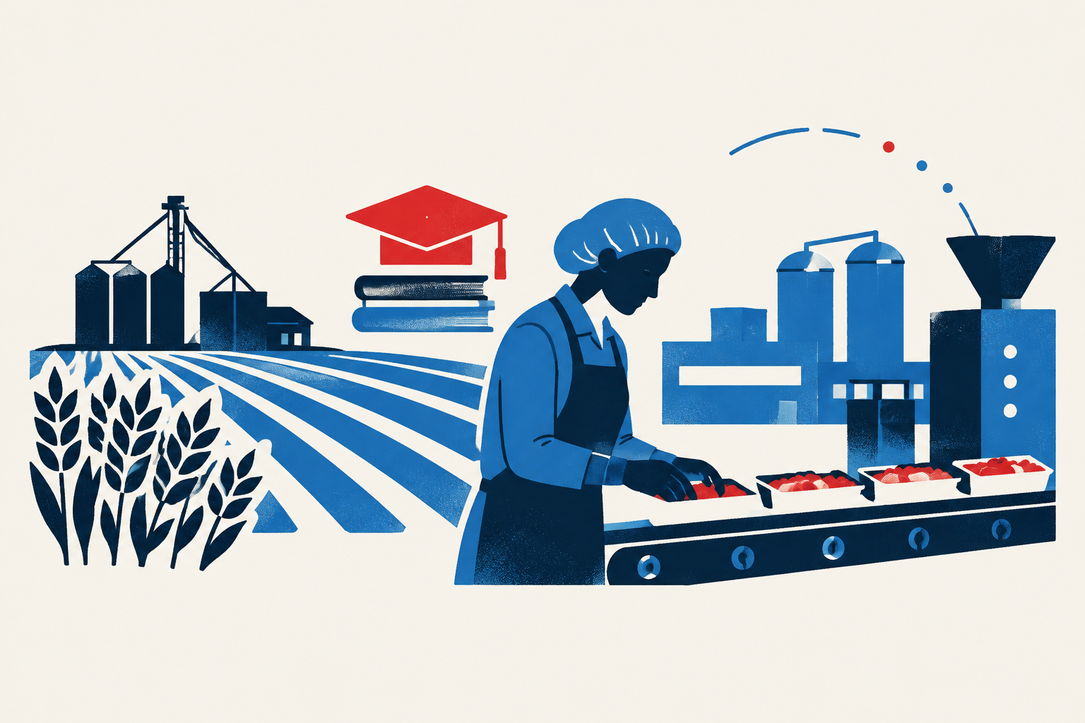 Editorial illustration representing: PrairiesCan commits more than $3 million to southern Alberta agri-food skills training